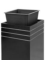 Кашпо Baq line-up rectangle matt black (с техническим горшком и подставкой на колесиках) L74 W38 H75 см