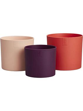 Кашпо Lex pott flowerpot coral red multicolor (набор 3 шт)