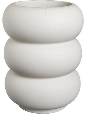 Кашпо Premium amber roll high linnen wit