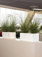 Кашпо Fiberstone balcony xs glossy white L40 W20 H20 см