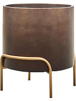 Кашпо Baq gradient elevated cylinder low matt coffee ( + подставка на ножках) D50 H53 см