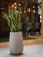 Кашпо Ridged vertically patt high s cement D29 H43 см