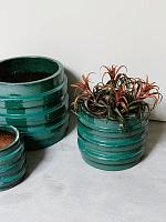 Кашпо Agate pot dark aqua D37 H30 см