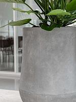 Кашпо Baq polystone coated plain darcy raw grey D33 H33 см