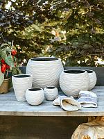 Кашпо Capi nature rib vase ball ivory D28 H25 см