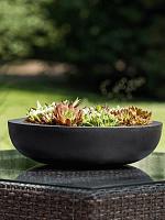 Кашпо Fiberstone monique m black D34 H10 см