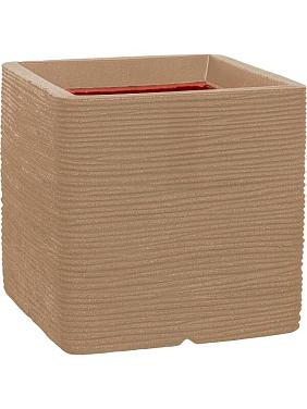Кашпо Capi nature rib nl planter square beige Кашпо Capi nature rib nl planter square beige