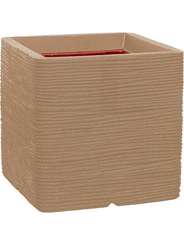 Кашпо Capi nature rib nl planter square beige Кашпо Capi nature rib nl planter square beige