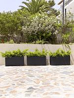 Кашпо Fiberstone jort m black L100 W40 H50 см