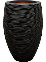 Кашпо Capi nature rib nl vase elegant deluxe black D50 H72 см Кашпо Capi nature rib nl vase elegant deluxe black D50 H72 см