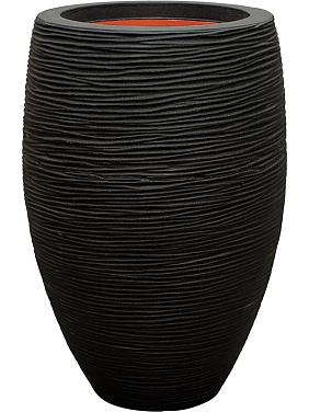 Кашпо Capi nature rib nl vase elegant deluxe black Кашпо Capi nature rib nl vase elegant deluxe black