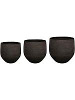 Кашпо Ciana pot black (набор 3 шт) D50 H45 см