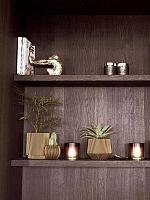 Кашпо Capi nature groove vase cylinder black gold D15 H17 см