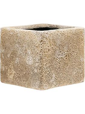 Кашпо Baq lava cube relic beige (glazed inside) Кашпо Baq lava cube relic beige (glazed inside)