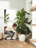 Кашпо Elho brussels round white на колесиках D35 H33 см