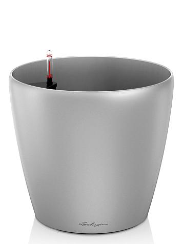 Кашпо Lechuza Classico 60 серебристый металлик