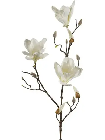 Магнолия ветвь с кремовыми цветами искусственная