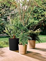 Кашпо Foss round mushroom beige D30 H29 см