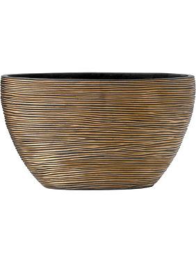 Кашпо Capi nature rib planter oval black gold Кашпо Capi nature rib planter oval black gold