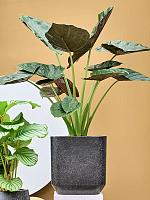 Кашпо Baq terrazzo rounded cube black L45 W45 H46 см