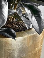 Кашпо Baq metallic silver leaf partner glossy gold (с техническим горшком) D46 H90 см