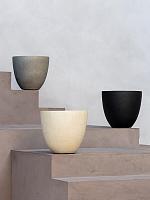 Кашпо Grigio egg pot antique white D50 H45 см