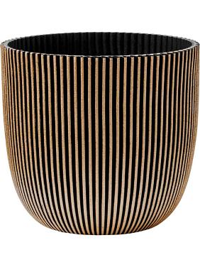 Кашпо Capi nature groove made with planter ball black gold