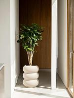 Кашпо Premium amber roll high beige D43 H58 см