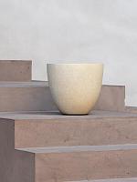 Кашпо Grigio egg pot antique white D50 H45 см