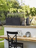 Кашпо Capi nature rib nl planter rectangle black L73 W39 H32 см Кашпо Capi nature rib nl planter rectangle black L73 W39 H32 см
