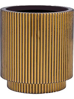 Кашпо Capi nature groove vase cylinder black gold Кашпо Capi nature groove vase cylinder black gold