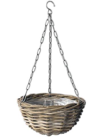Кашпо подвесное Rattan hanging basket antique grey Кашпо подвесное Rattan hanging basket antique grey