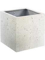 Кашпо Grigio cube antique white L30 W30 H30 см