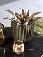 Кашпо Capi nature groove special planter ball green D24 H21 см