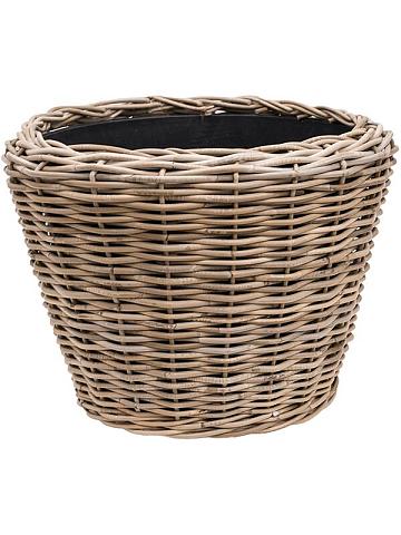 Кашпо Drypot rattan round grey outdoor Кашпо Drypot rattan round grey outdoor