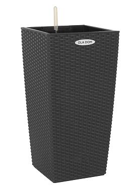 Кашпо Ola Dom Cubis Rattan (антрацитовый)