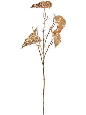 Ветка Антуриума золотая искусственная Ветка Антуриума золотая искусственная