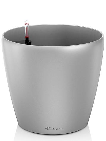 Кашпо Lechuza Classico 70 серебристый металлик