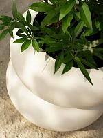 Кашпо Premium amber roll low linnen wit D43 H40 см