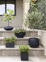 Кашпо Fiberstone fleur s black L15 W15 H15 см Кашпо Fiberstone fleur s black L15 W15 H15 см