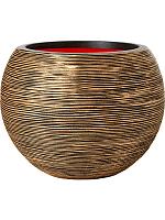 Кашпо Capi nature rib nl vase ball black gold D40 H32 см Кашпо Capi nature rib nl vase ball black gold D40 H32 см
