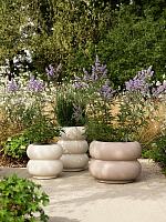 Кашпо Premium amber roll high beige D43 H58 см