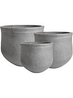 Кашпо Stone pot light grey (набор 3 шт) D56 H48 см