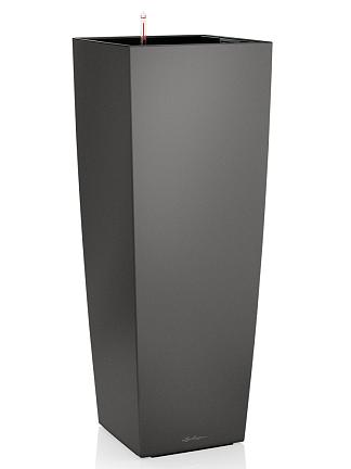 Кашпо Lechuza Cubico Alto (антрацитовый металлик)