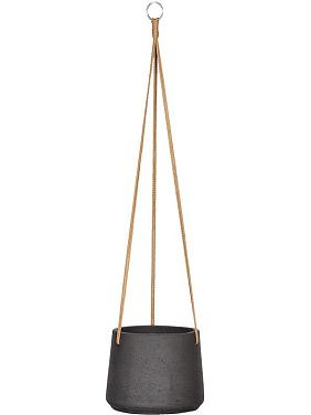 Кашпо подвесное Rough patt (hanging) l black washed Кашпо подвесное Rough patt (hanging) l black washed