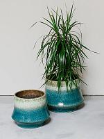 Кашпо Tidal pot dark aqua D30 H24 см