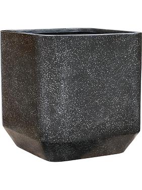Кашпо Baq terrazzo rounded cube black Кашпо Baq terrazzo rounded cube black
