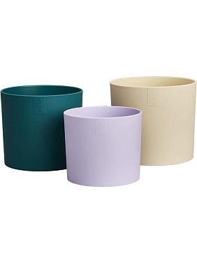 Кашпо Lex pott flowerpot velvet cream multicolor (набор 3 шт)