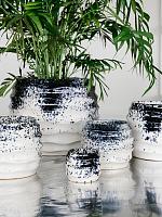 Кашпо Void pot aubergine D31 H25 см