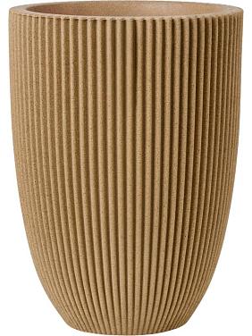Кашпо Capi nature groove nl vase elegant low beige Кашпо Capi nature groove nl vase elegant low beige